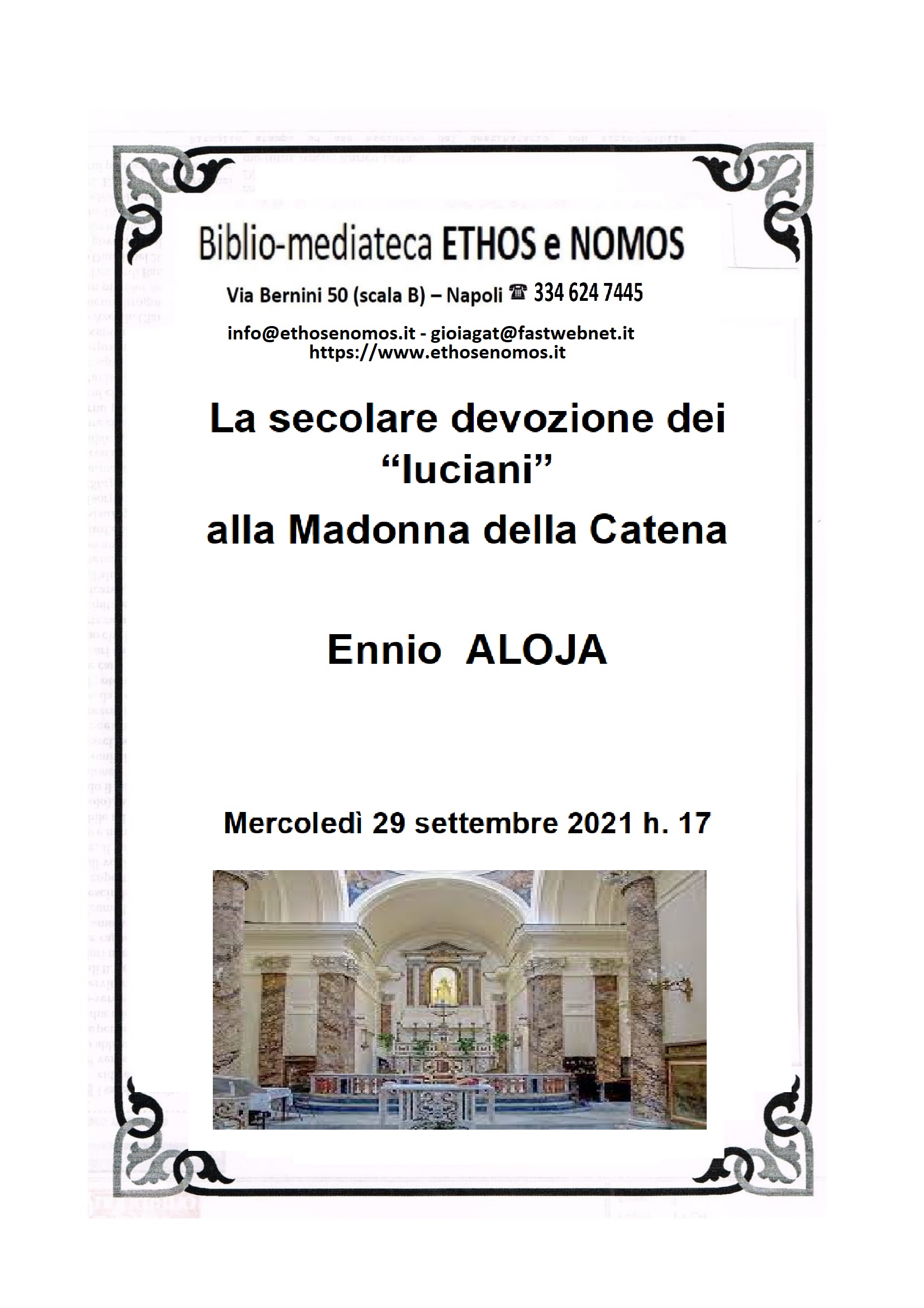 ENNIO ALOJA - La secolare devozione dei "luciani" alla Madonna della Catena
