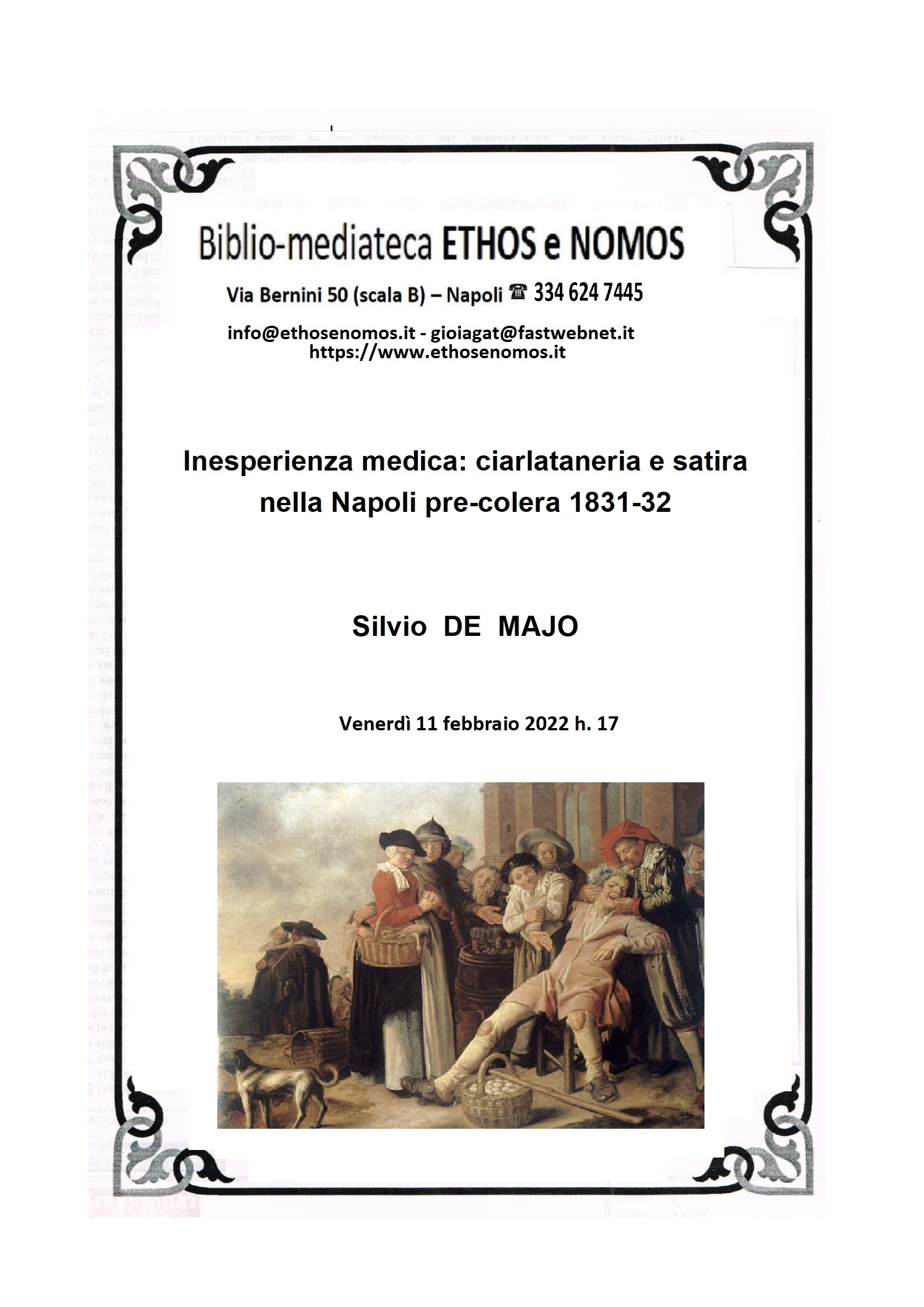 SILVIO DE MAJO - Inesperienza medica: ciarlataneria e satira nella Napoli pre-colera