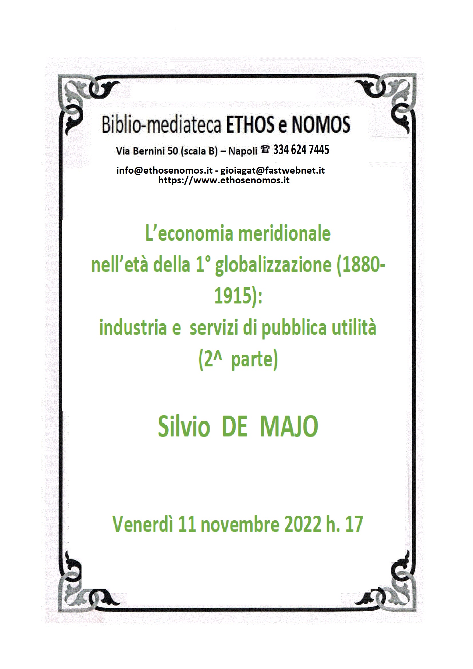 Silvio DE MAJO - L’economia meridionale nell’età della 1.globalizzazione (1880-1915): industria e servizi di pubblica utilità (2. parte)