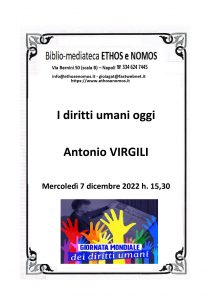 Antonio VIRGILI  – I Diritti umani oggi