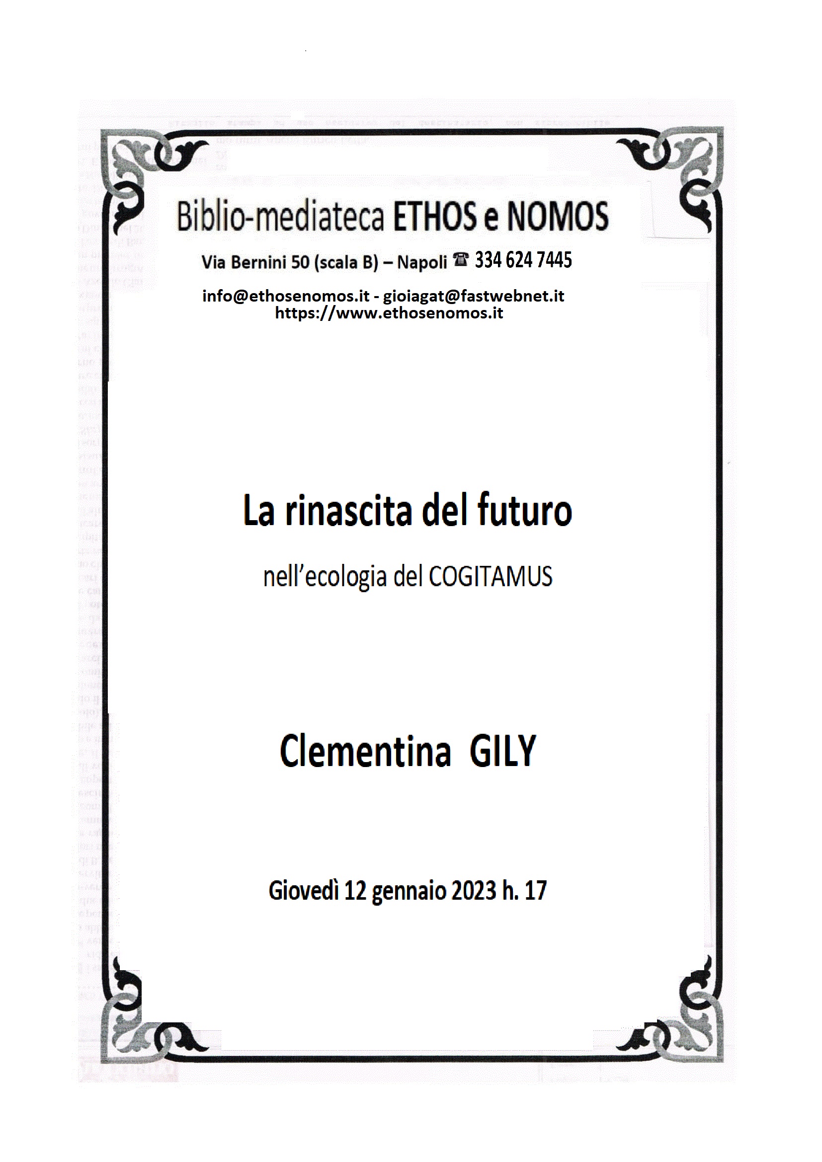 Clementina GILY - La rinascita del futuro nell'ecologia del COGITAMUS