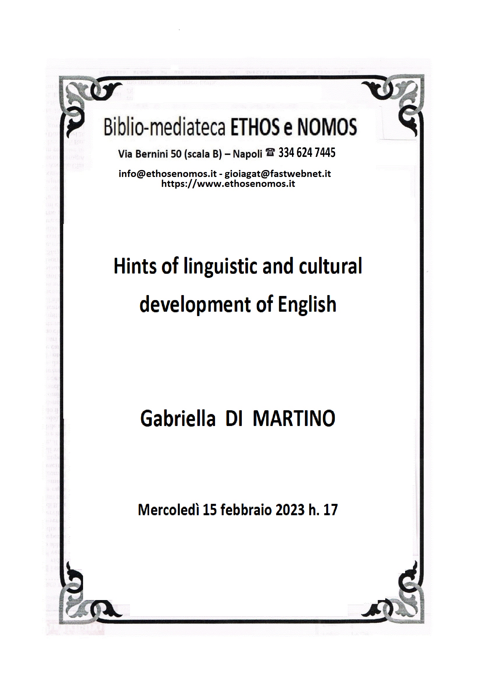 Gabriella  DI MARTINO  - Hints of linguistic and cultural development of English