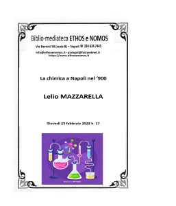 Lelio MAZZARELLA – La chimica a  Napoli nel ‘900