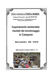 Benedetto DE VIVO  –  Inquinamento ambientale: risultati monitoraggio in Campania