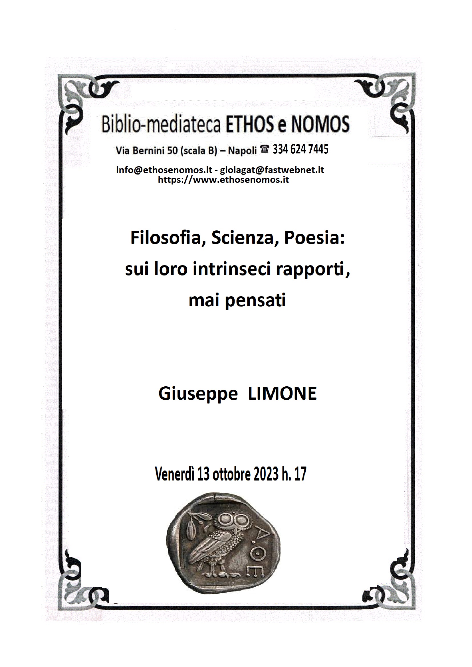 Giuseppe Limone - Filosofia, Scienza, Poesia: sui loro intrinseci rapporti, mai pensati
