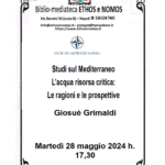Giosuè Grimaldi - Studi sul Mediterraneo. L'acqua risorsa idrica