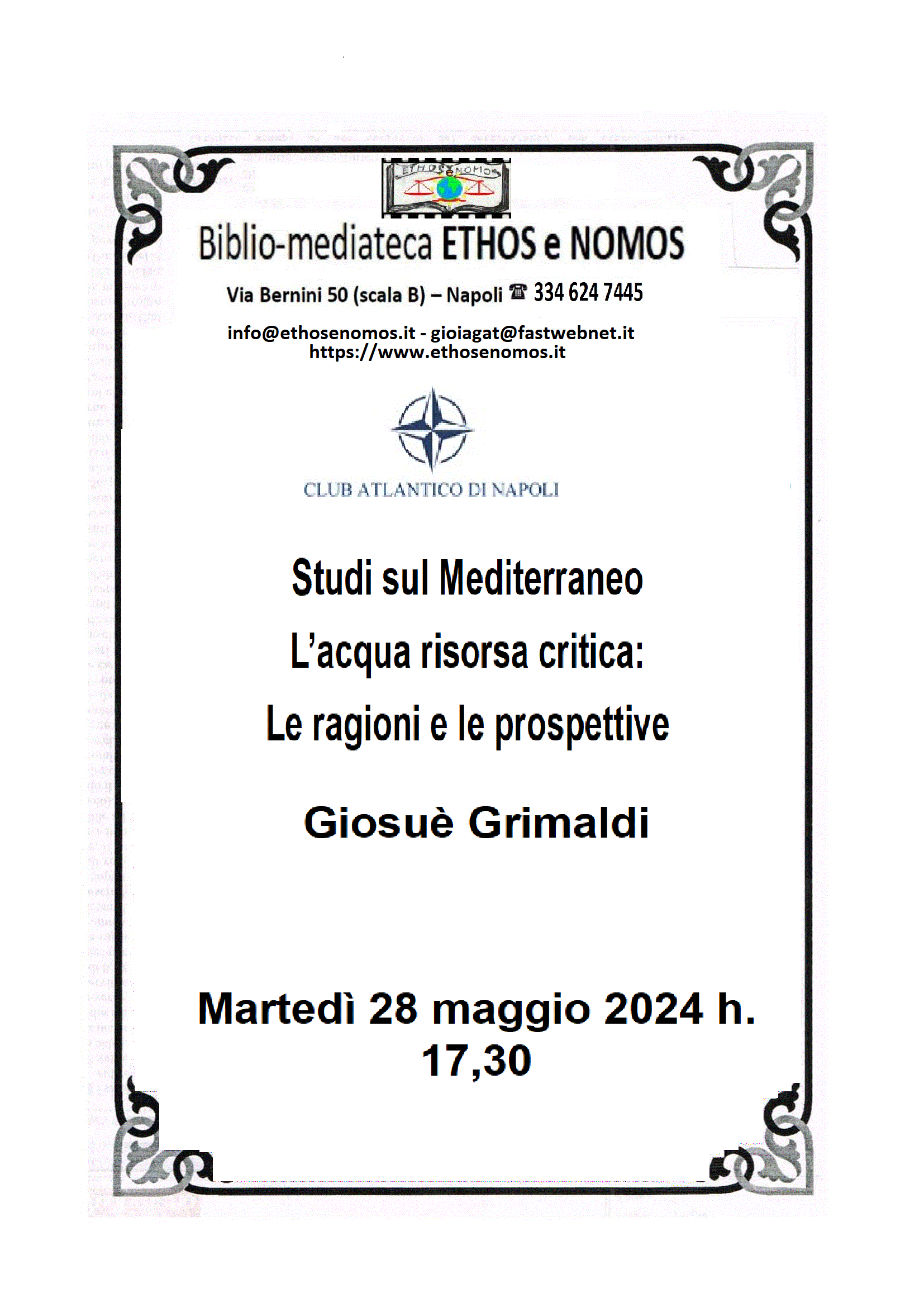 Giosuè Grimaldi - Studi sul Mediterraneo. L'acqua risorsa idrica